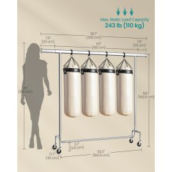 T�jstativ Metal m. Hjul 110 kg. B�reevne, 200 cm.