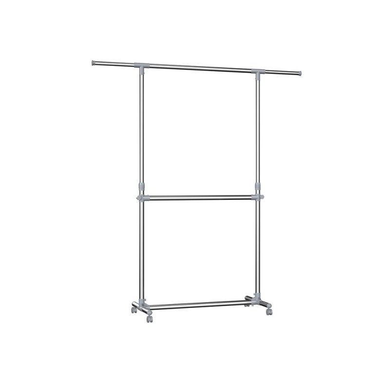 Tøjstativ m. Dobbelt Bøjlestang, metal