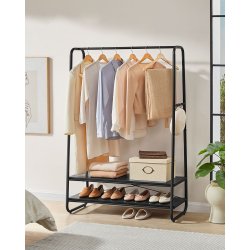 Tjstativ m. 2 Hylder, Sort