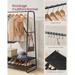 Tjstativ m. 2 Hylder, Sort