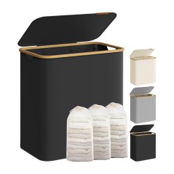 Vasket�jskurv 150L m. 3 Rum, L�g og Aftagelige Poser, Sort