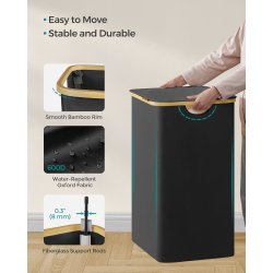 Vasket�jskurv 150L m. 3 Rum, L�g og Aftagelige Poser, Sort