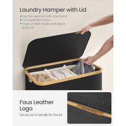 Vasket�jskurv 150L m. 3 Rum, L�g og Aftagelige Poser, Sort