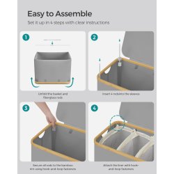 Vasket�jskurv 150L m. 3 Rum, L�g og Aftagelige Poser, Gr�