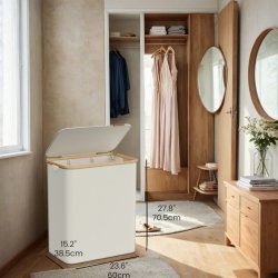 Vasket�jskurv 150L m. 3 Rum, L�g og Aftagelige Poser, Hvid