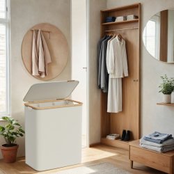 Vasket�jskurv 150L m. 3 Rum, L�g og Aftagelige Poser, Hvid