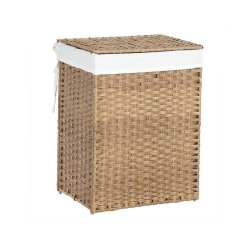 Vasket�jskurv 90L i flettet Rattan-look m. L�g, Natur