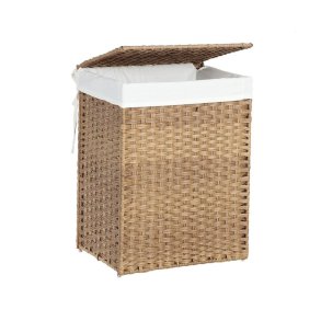 Vasket�jskurv 90L i flettet Rattan-look m. L�g, Natur