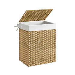 Vasket�jskurv 90L i flettet Rattan-look m. L�g, Natur